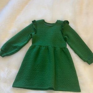 Mini Boden Emerald Green Textured Dress size 6-7